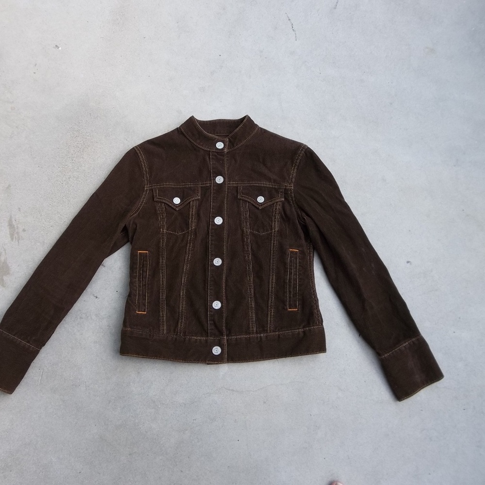 Vintage Y2K Gap Brown Jacket Corduroy Medium 2000s
